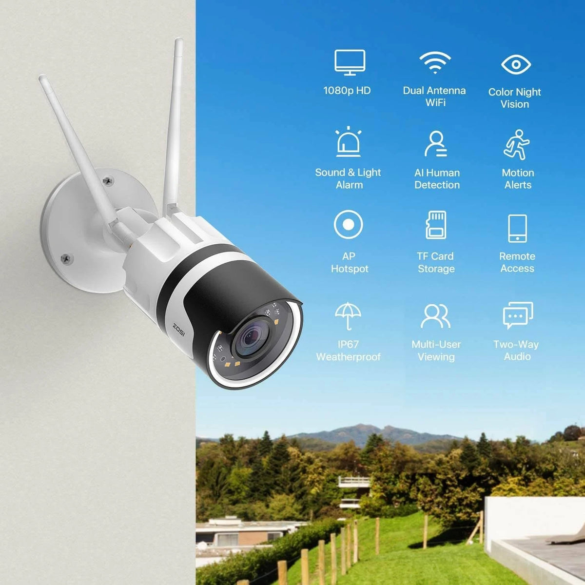 1080p 4 Channel NVR Security System with PIR Sensor Q1623