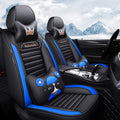 Black-red Leather 5 Seat Full Set Universal Seat Covers M494497