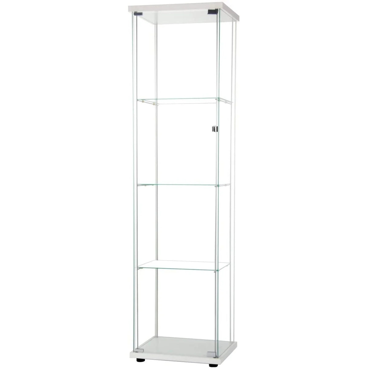 White Glass Display Cabinet with 4 Shelves E648331