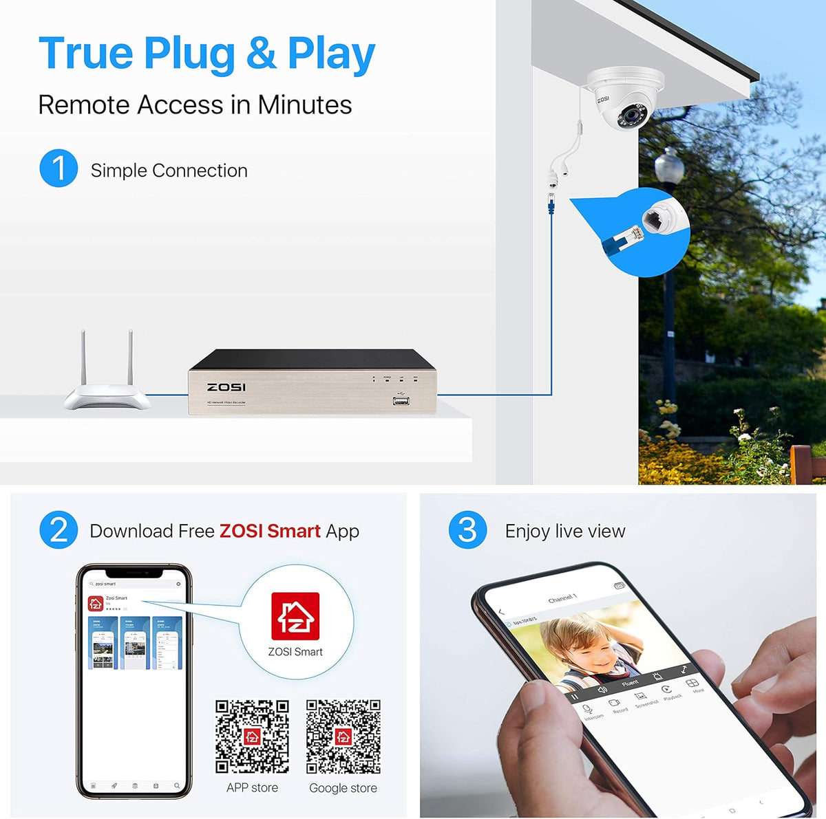 8CH 5MP PoE Security Camera System with 2TB HDD and 8pcs Wired 5MP Indoor Outdoor IP Cameras Z522639