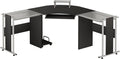 69" L-Shaped Tempered Glass Computer Desk with Monitor Stand U21241