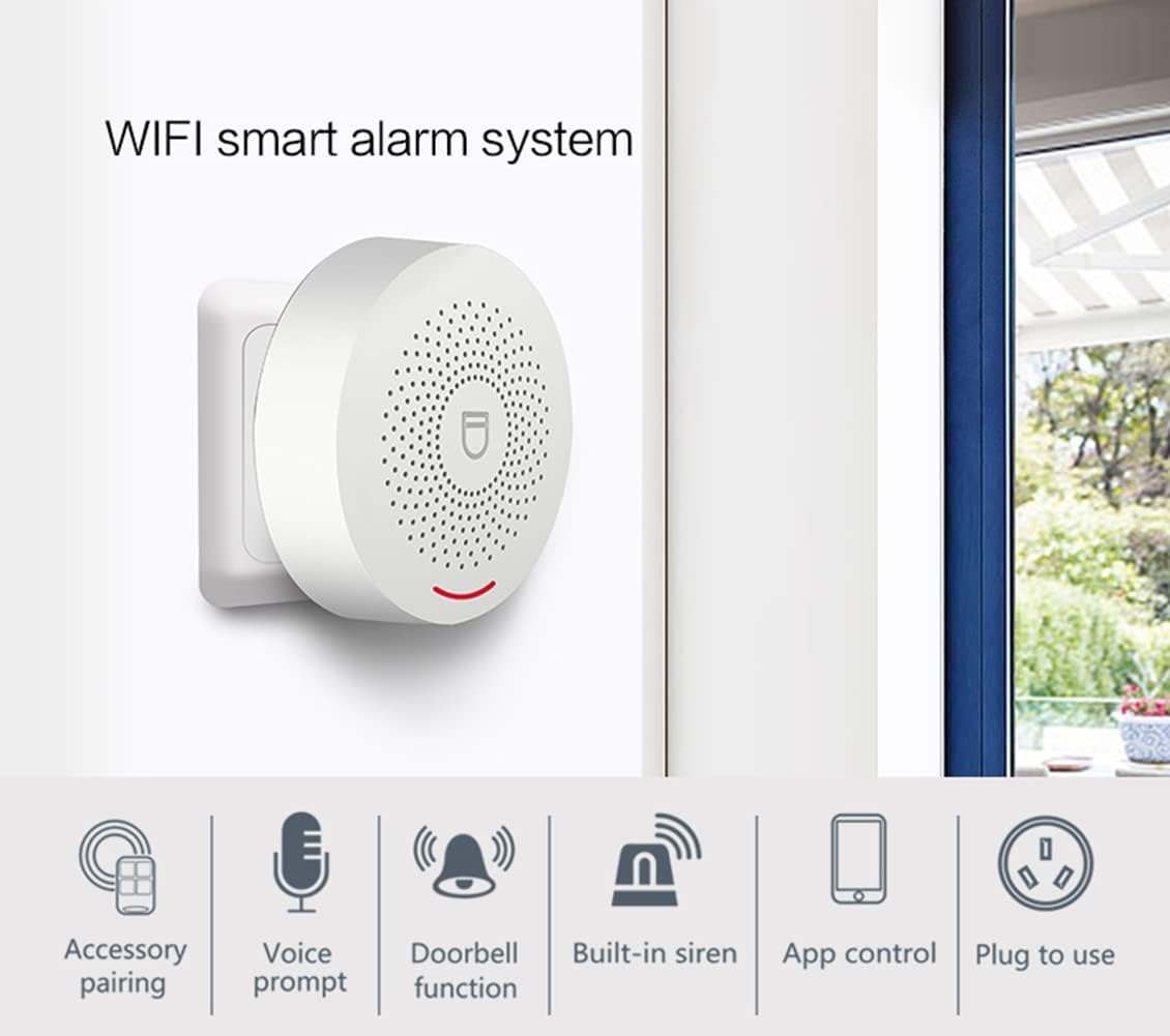 8 Pieces Smart Home Security System Kit with Alarm Siren, Door Window Sensor, Remote S458