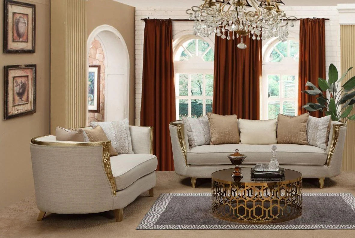 Beige Sofa Set 2Pcs O5065