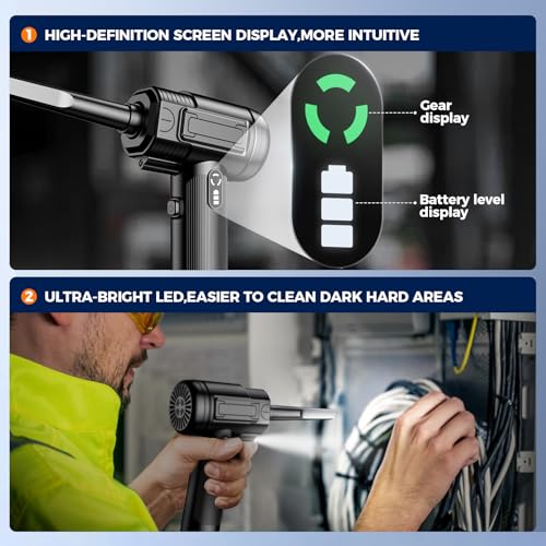 100000RPM Cordless Electric Air Duster with LED Light F27150