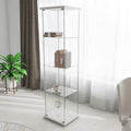 White Glass Display Cabinet with 4 Shelves E648331
