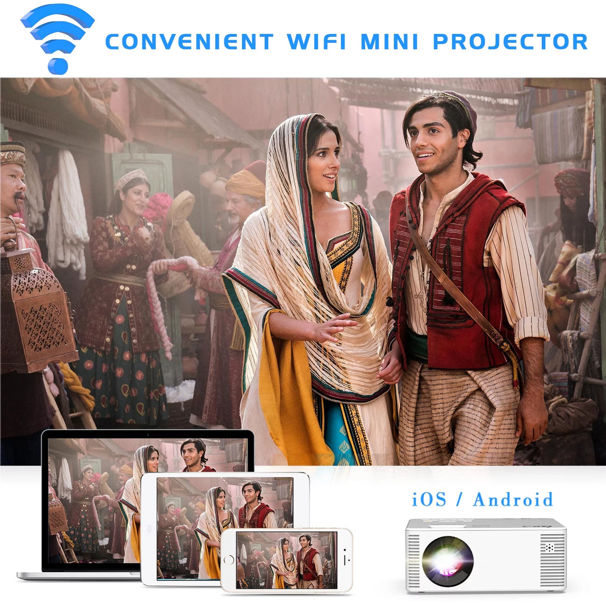 Mini Projector with WIFI Portable 1080P T458670