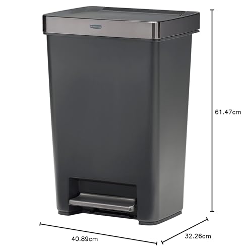 Charcoal 12.4 Gallon Stainless Steel Step-On Trash Can V175375