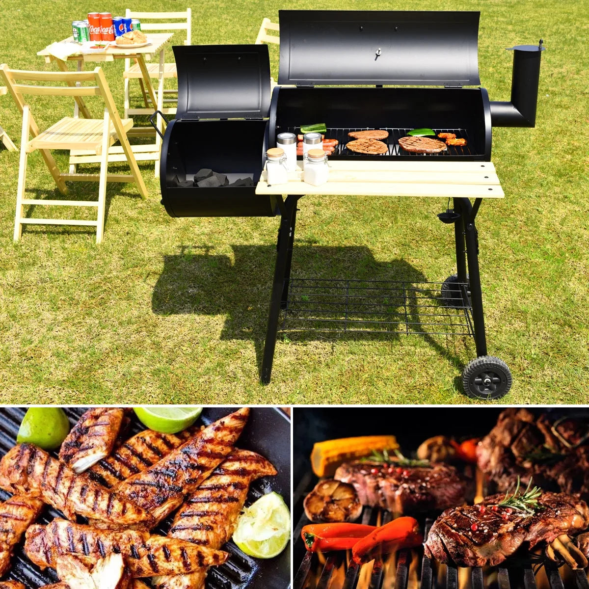 Outdoor BBQ Charcoal Grill Smoker P219