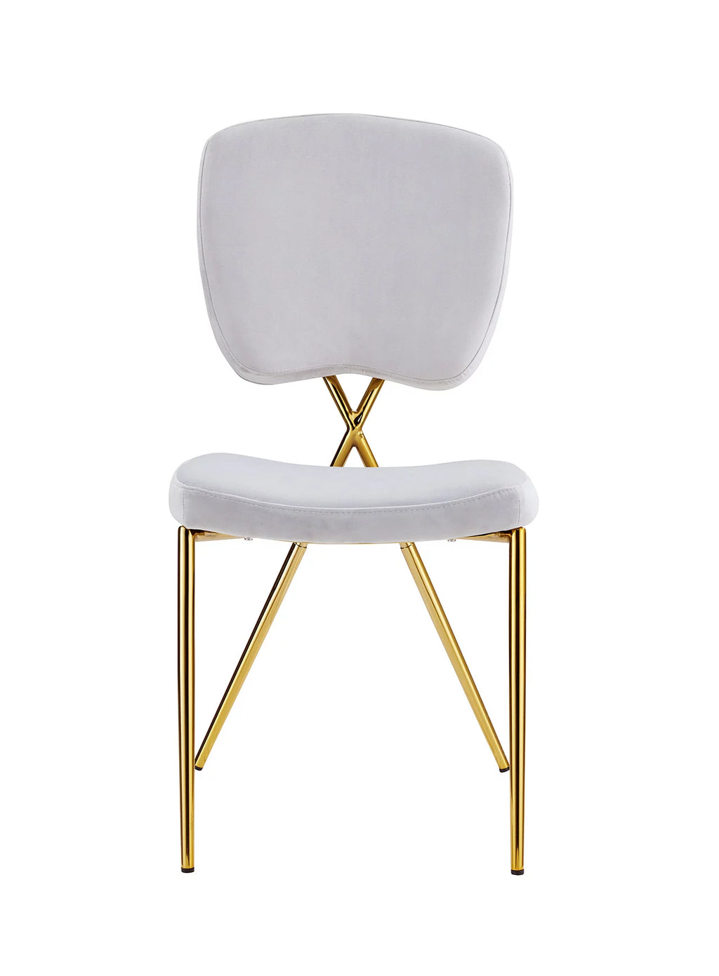 Velvet Upholstered Dining Chair Set of 2 A718901