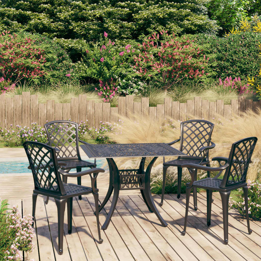 5 Piece Cast Aluminum Black Bistro Set B2570