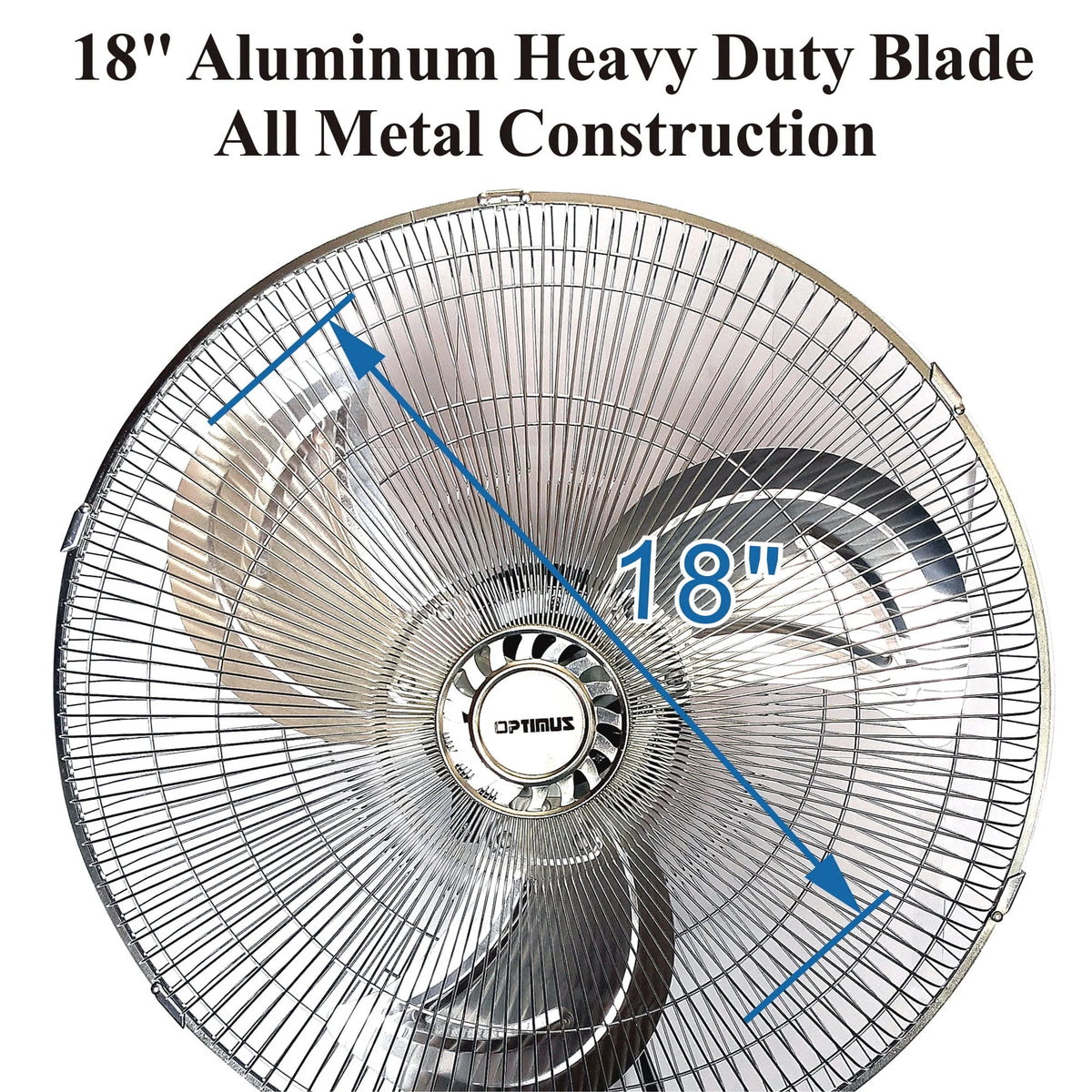 18 Inch 3 Speed Oscillating Wall Mount Fan I10420