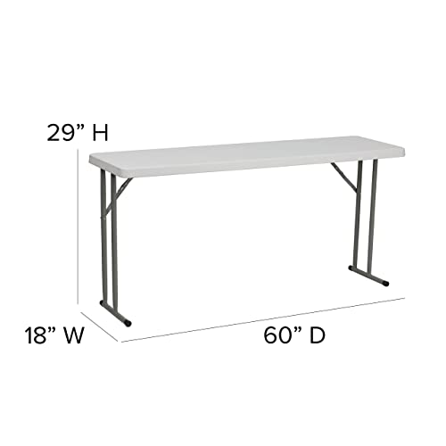 5' White Plastic Folding Training Table F577