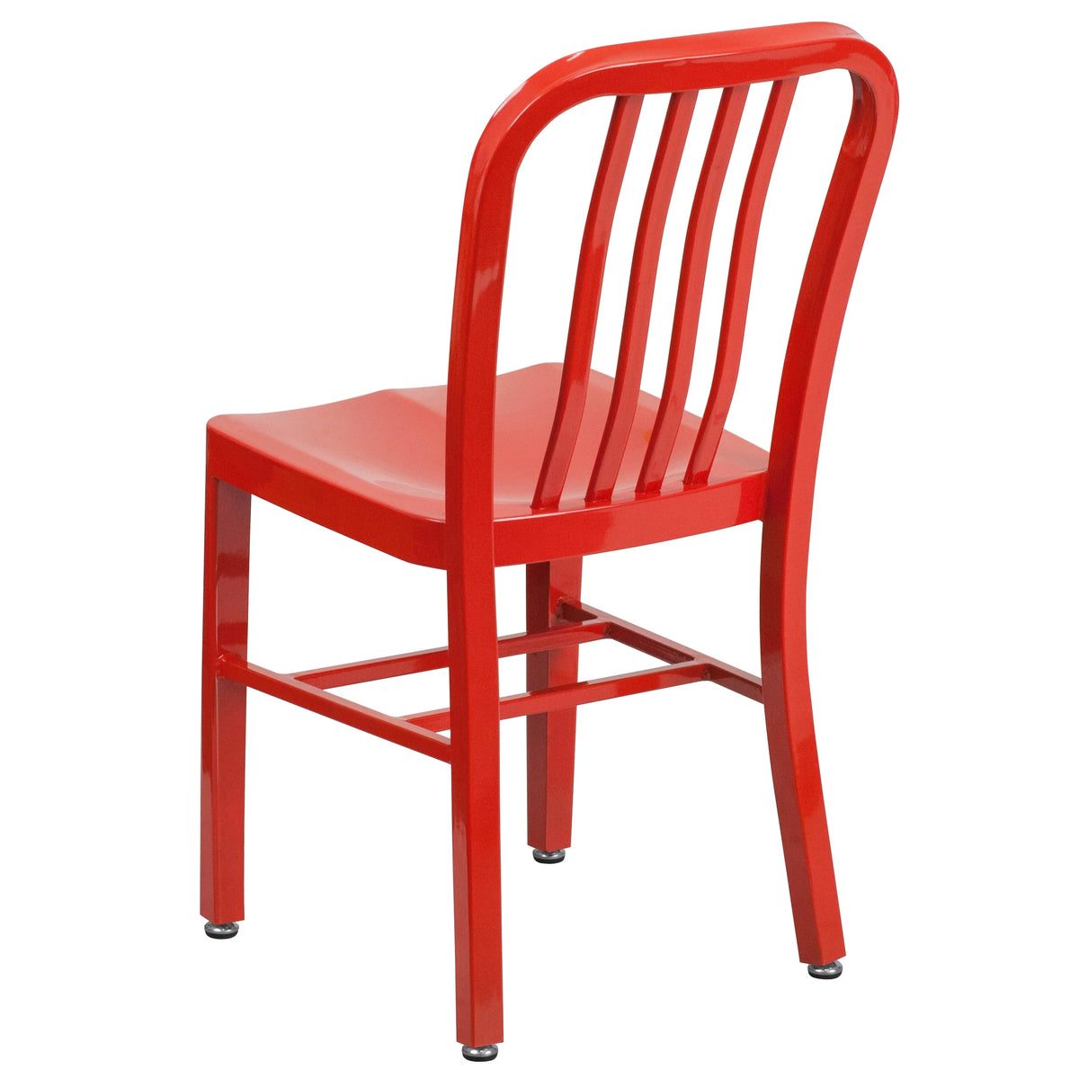18 Inch Red Galvanized Steel Dining Chair T6382
