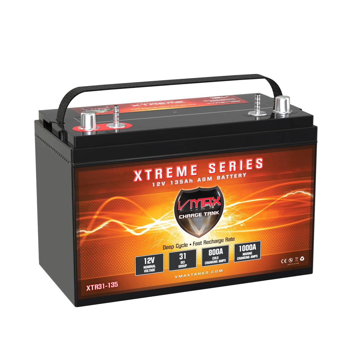 12V 135Ah Group 31 Deep Cycle AGM Battery S775