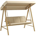 3-Seat Outdoor Porch Swing with Stand and Adjustable Canopy M911830