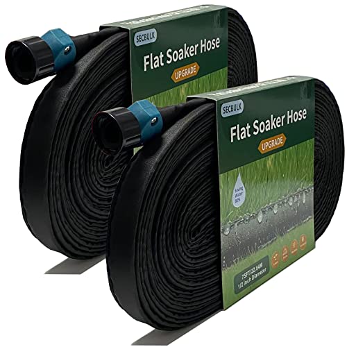 Flat Soaker Hose 75 ft Dual-layer Leak-free M880810