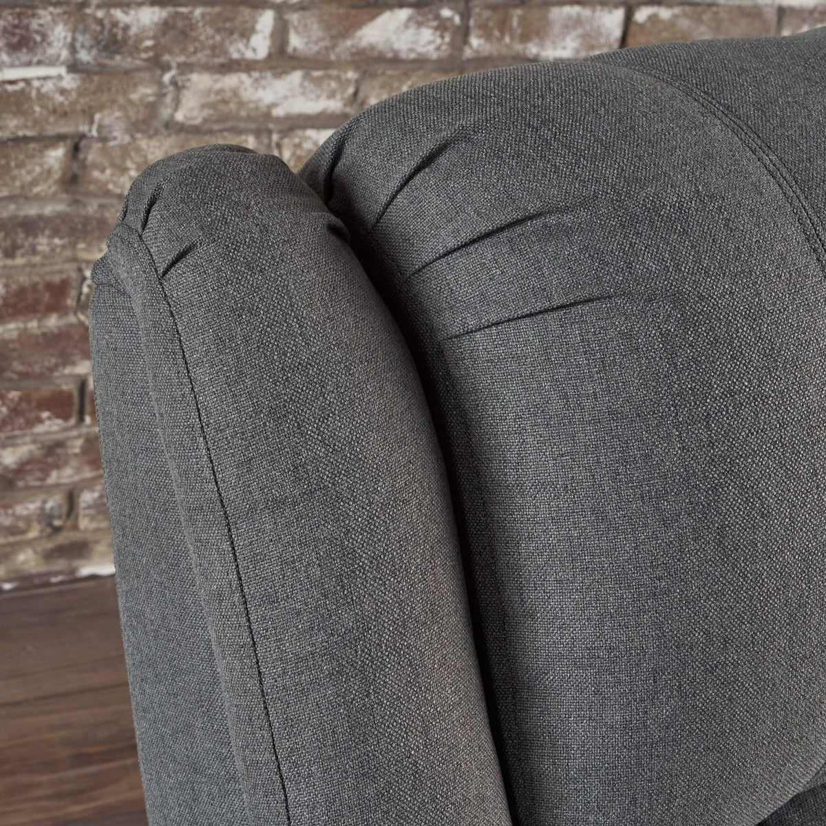 Gray Fabric Swivel Gliding Recliner Q285616