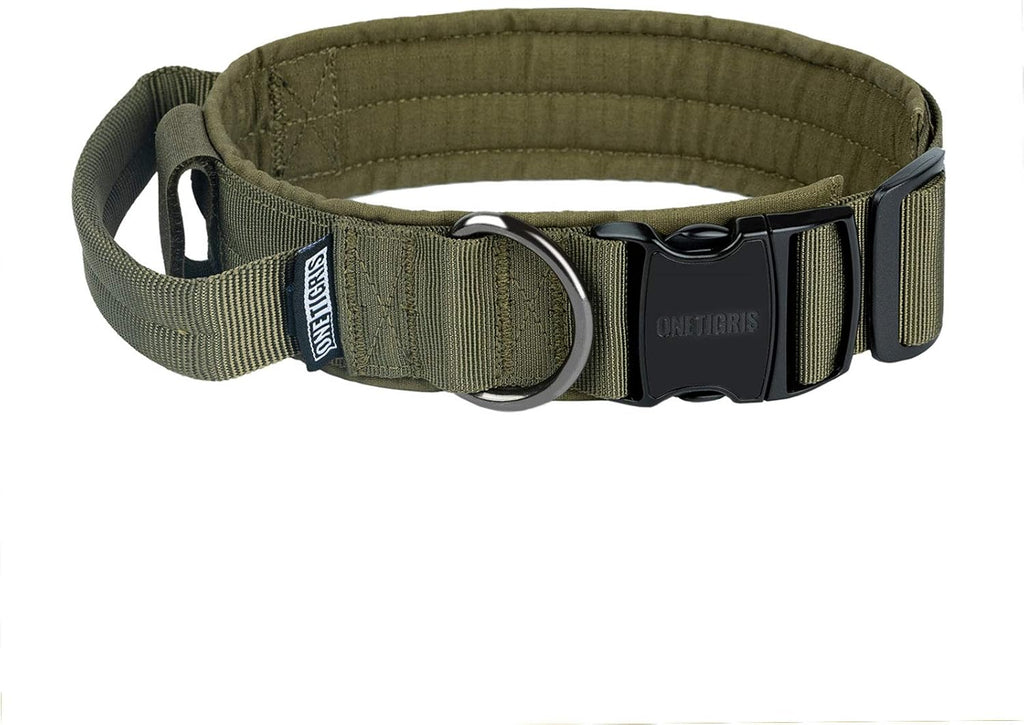 Black Heavy Duty Metal Buckle Tactical Dog Collar with Handle M79530