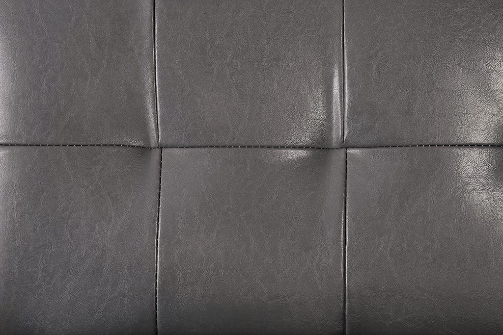 Gray Faux Leather Tufted Convertible Futon Sofa D93050