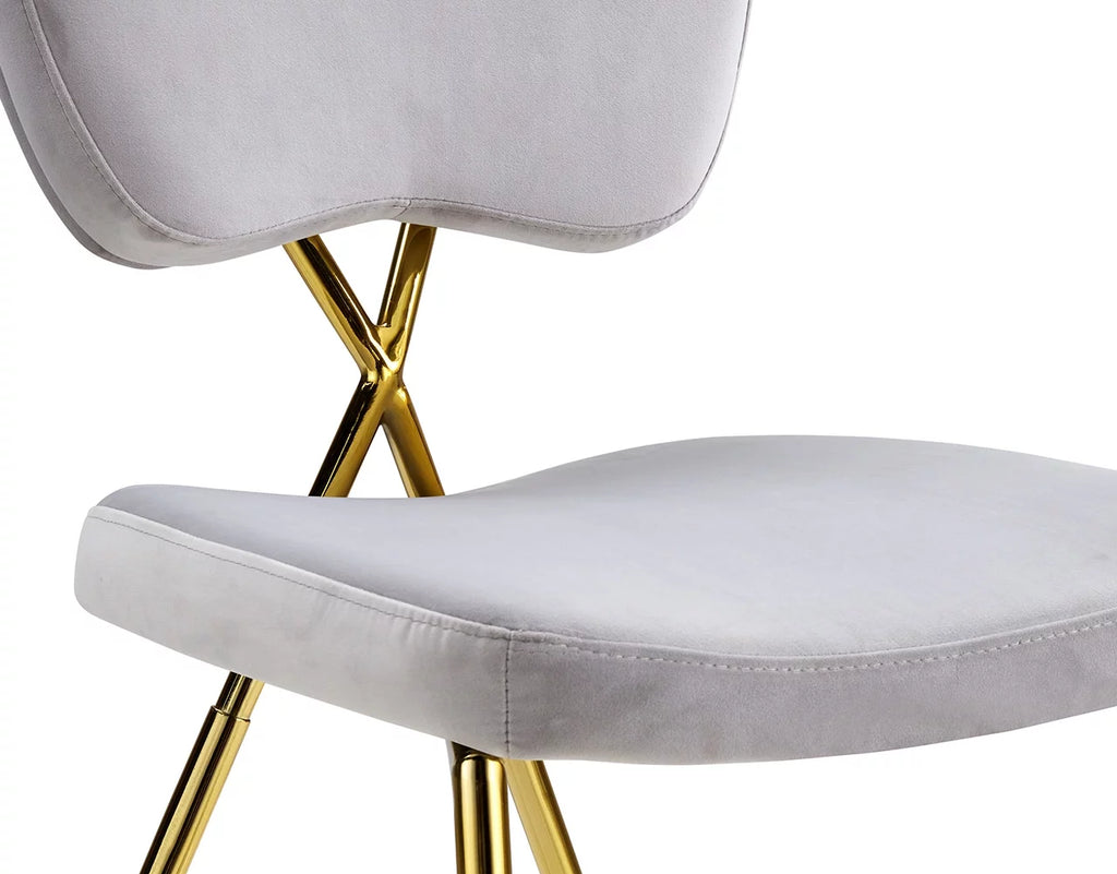 Velvet Upholstered Dining Chair Set of 2 A718901