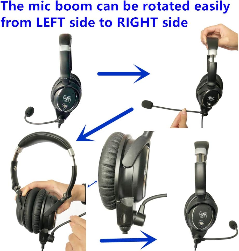 Aviation Headset with Metal Shaft and MP3 Input Q8207