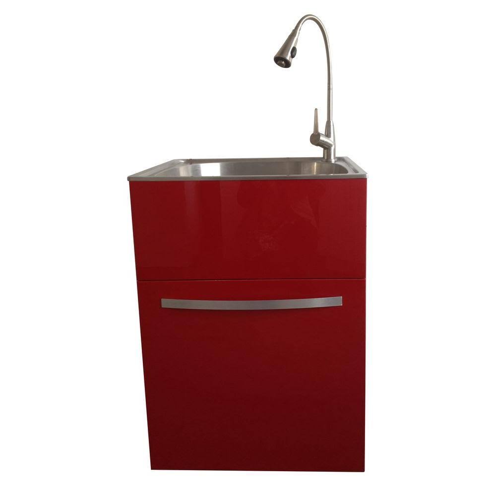 Stainless Steel Utility Sink and Drawer Cabinet I1676