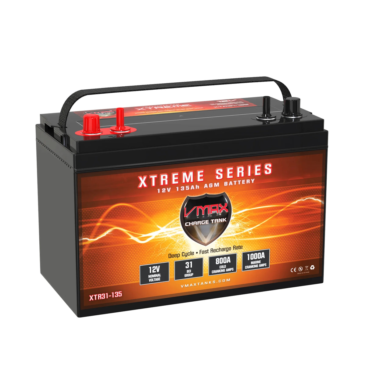 12V 135Ah Group 31 Deep Cycle AGM Battery S775