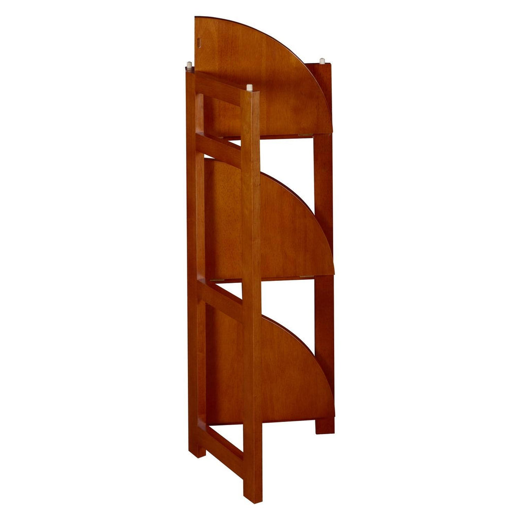 Cherry High Corner Folding Bookcase B7824