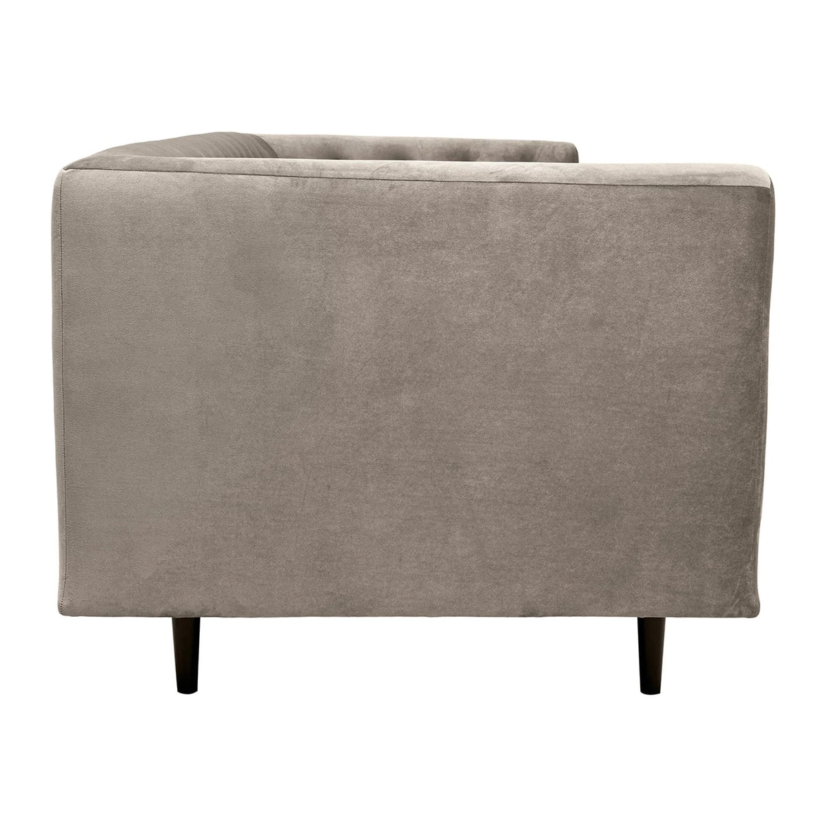 Fossil Gray Velvet Sofa with Black Wood Legs P304789