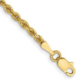 14 Karat Yellow Gold 2.5mm Rope Chain Bracelet B296