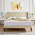 Queen Platform Bed Frame with Upholstered Headboard G5111