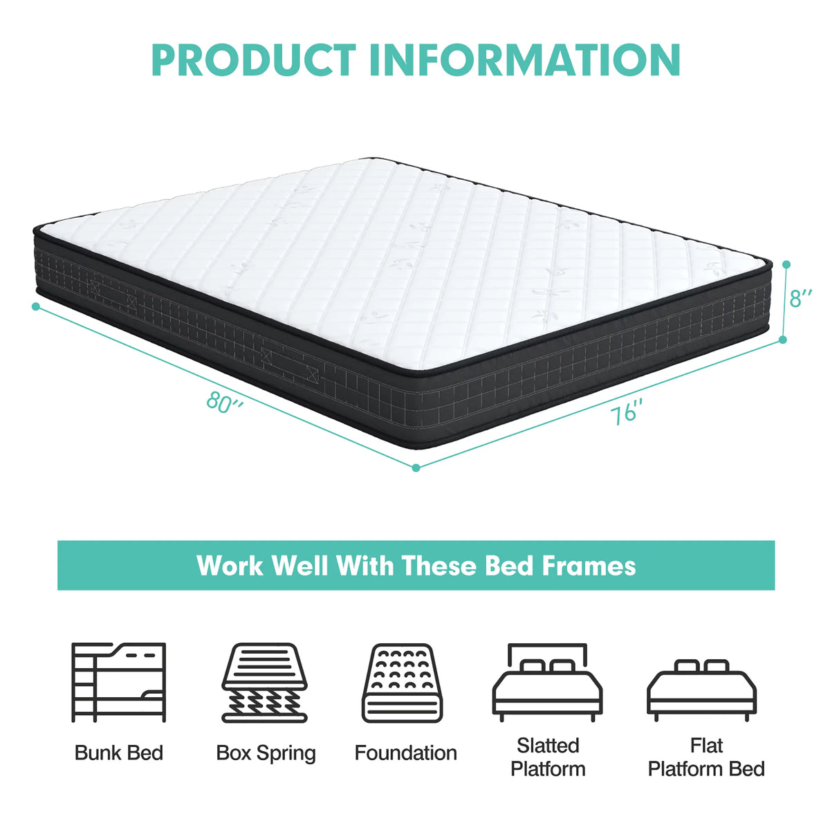 Queen Size Memory Foam Medium Firm Mattress P4183