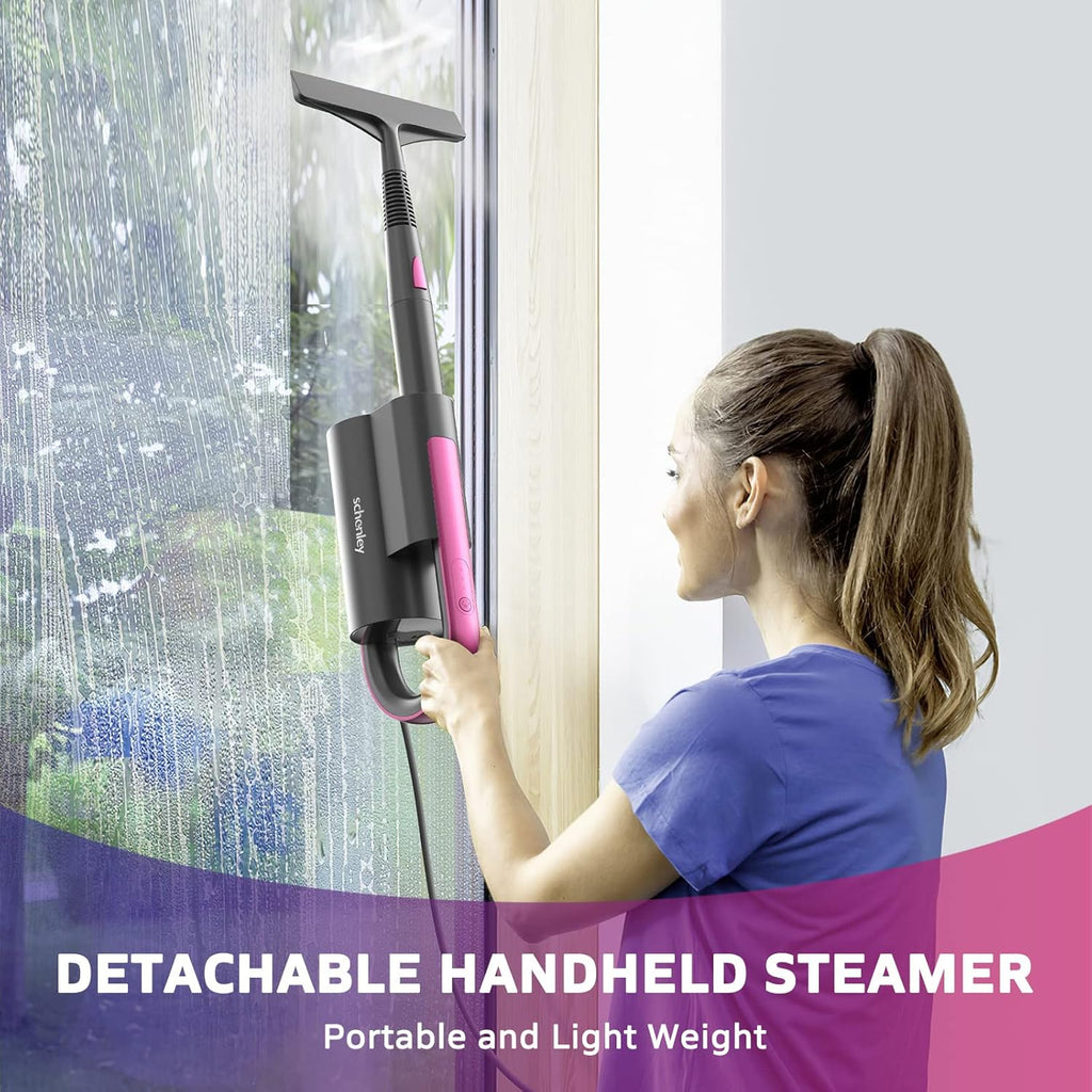 Steam Mop Cleaner with Detachable Handheld Steamer, 7-in-1 Accessories, Washable Microfiber Pads E526003