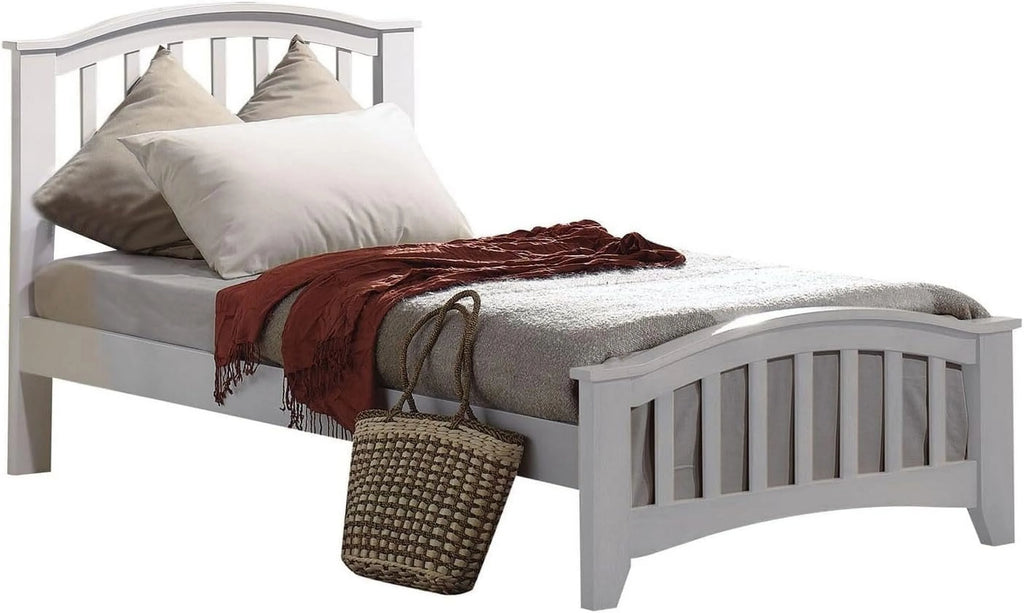 White Wooden Panel Bed T794355