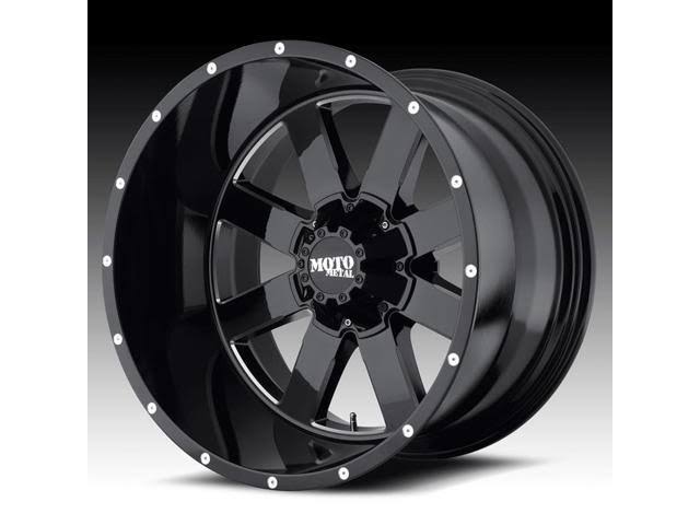 Gloss Black Milled 20x10 8x180.00 Wheel A4512