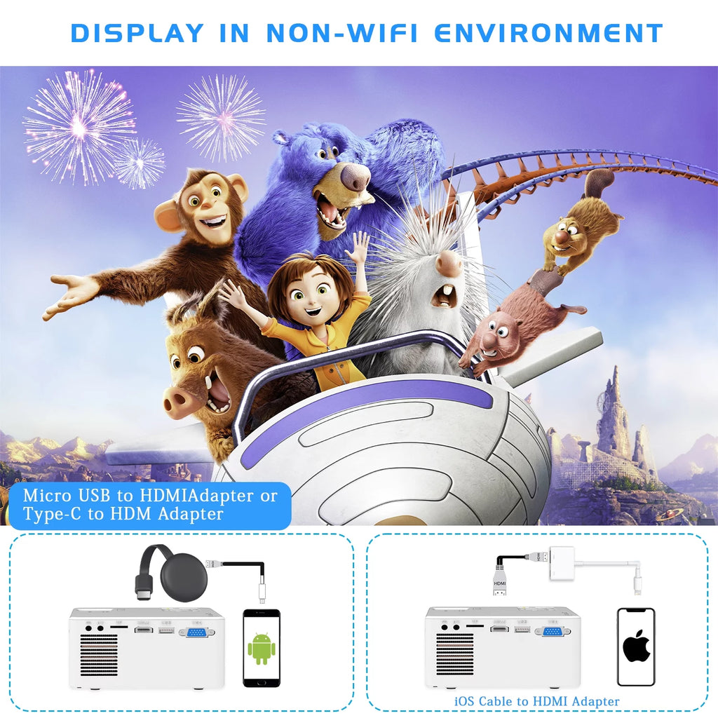 Mini Projector with WIFI Portable 1080P T458670