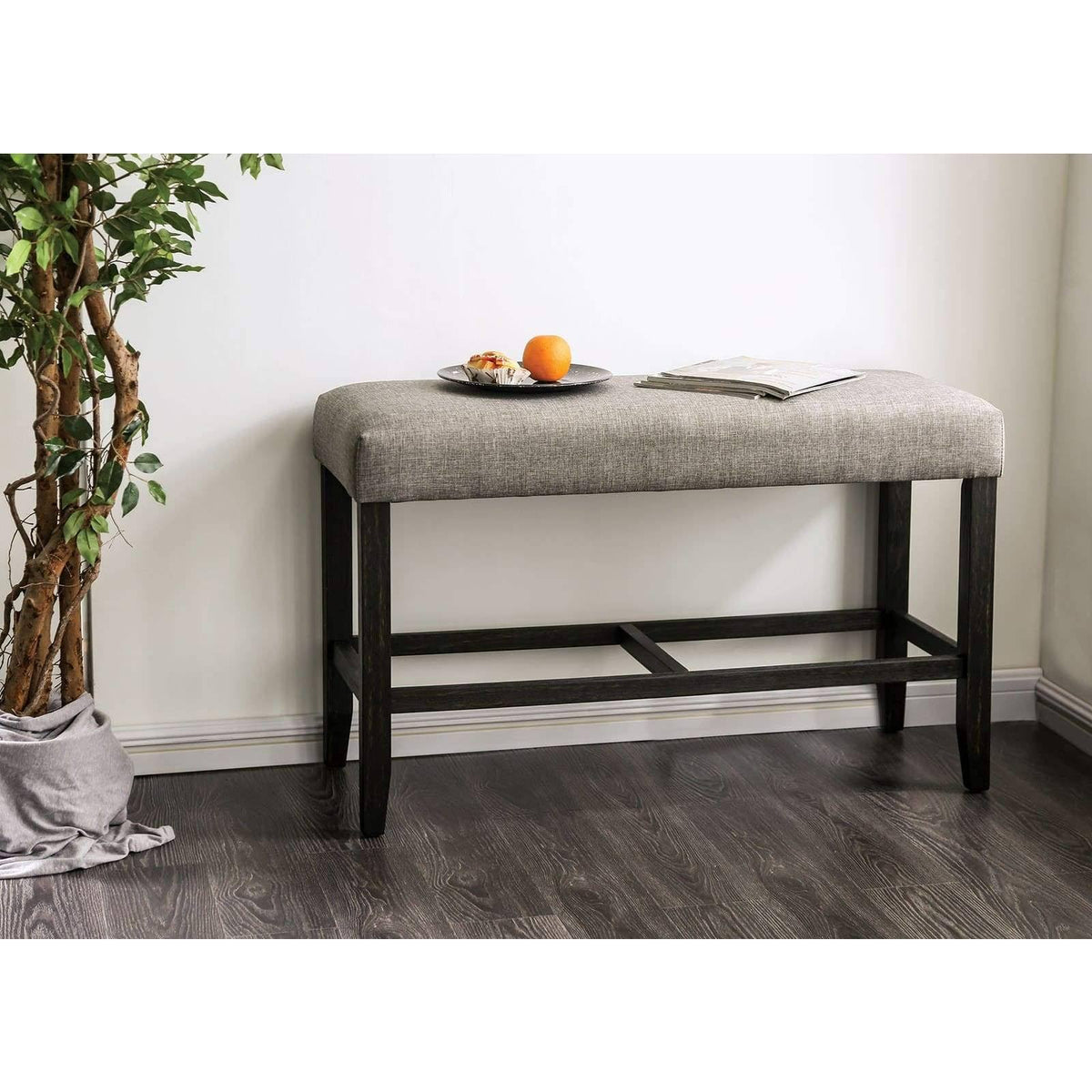 Light Gray Counter Height Bench V71779