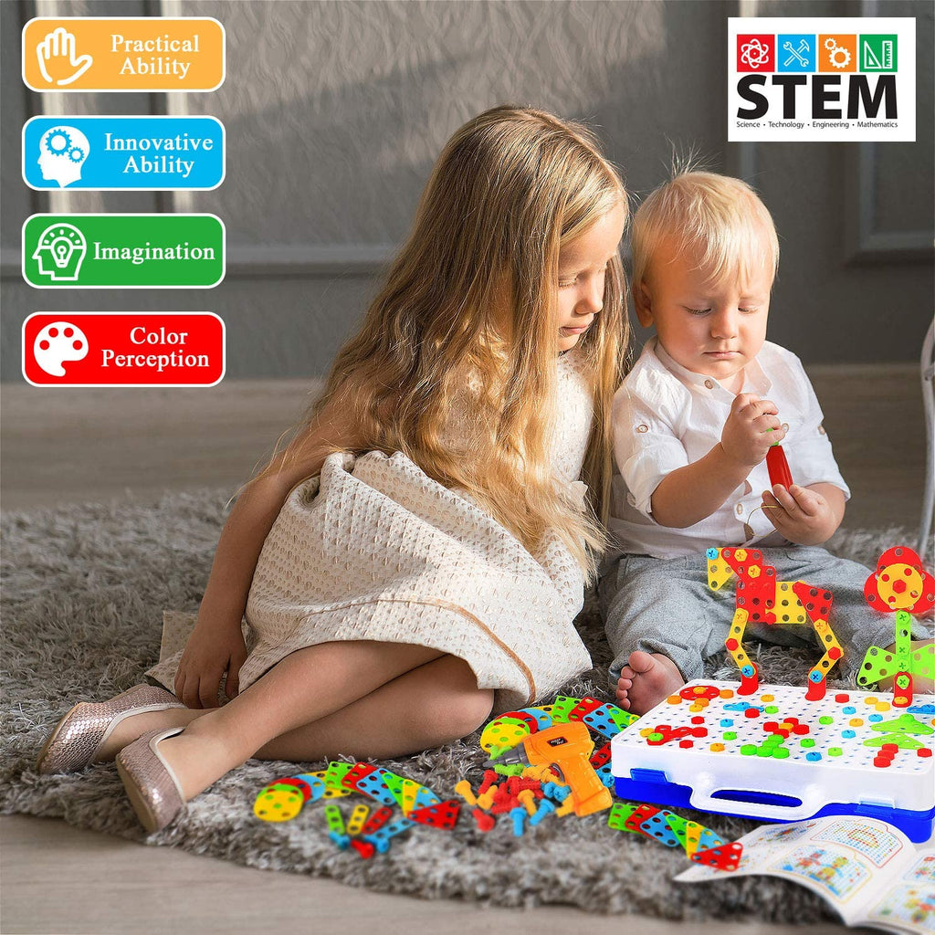 Mosaic Drill Set STEM 3D Construction Engineering Toys Z607