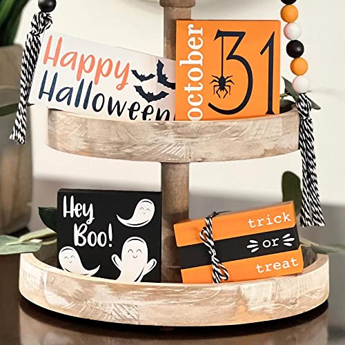 7 Pcs Halloween Themed Tiered Tray Decor Set X561
