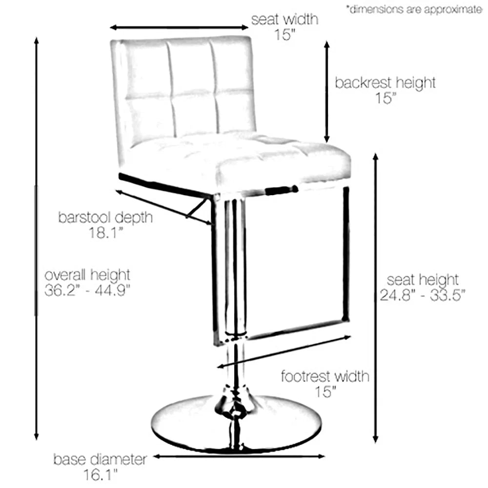 Set of 4 Adjustable Height Counter Bar Stool O4653