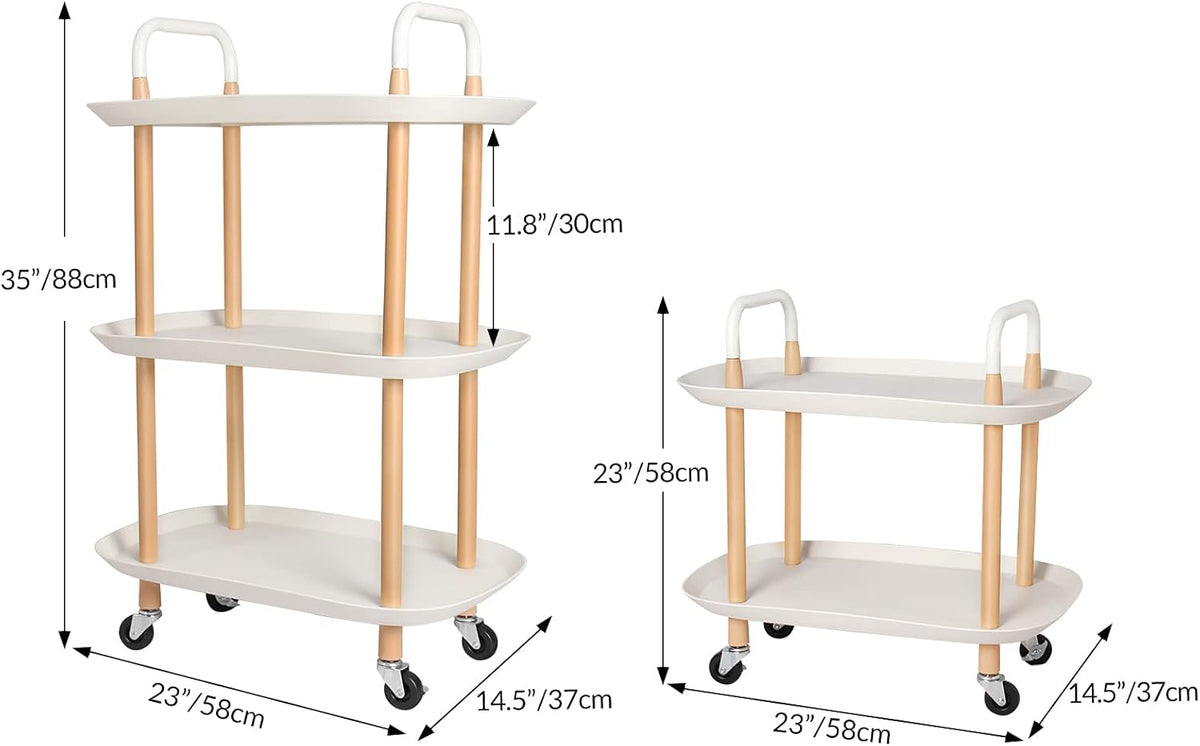 3-Tier Rolling Storage Cart with Lockable Wheels U680076