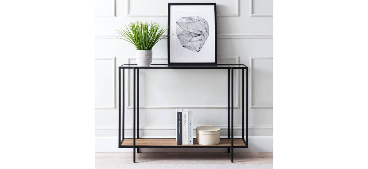 Blackened Bronze and Rustic Oak Accent Table X351999