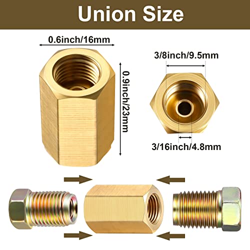 3/8 Inch-24 Threads Brake Line Fittings Assortment for 3/16 Inch Tube Q97543