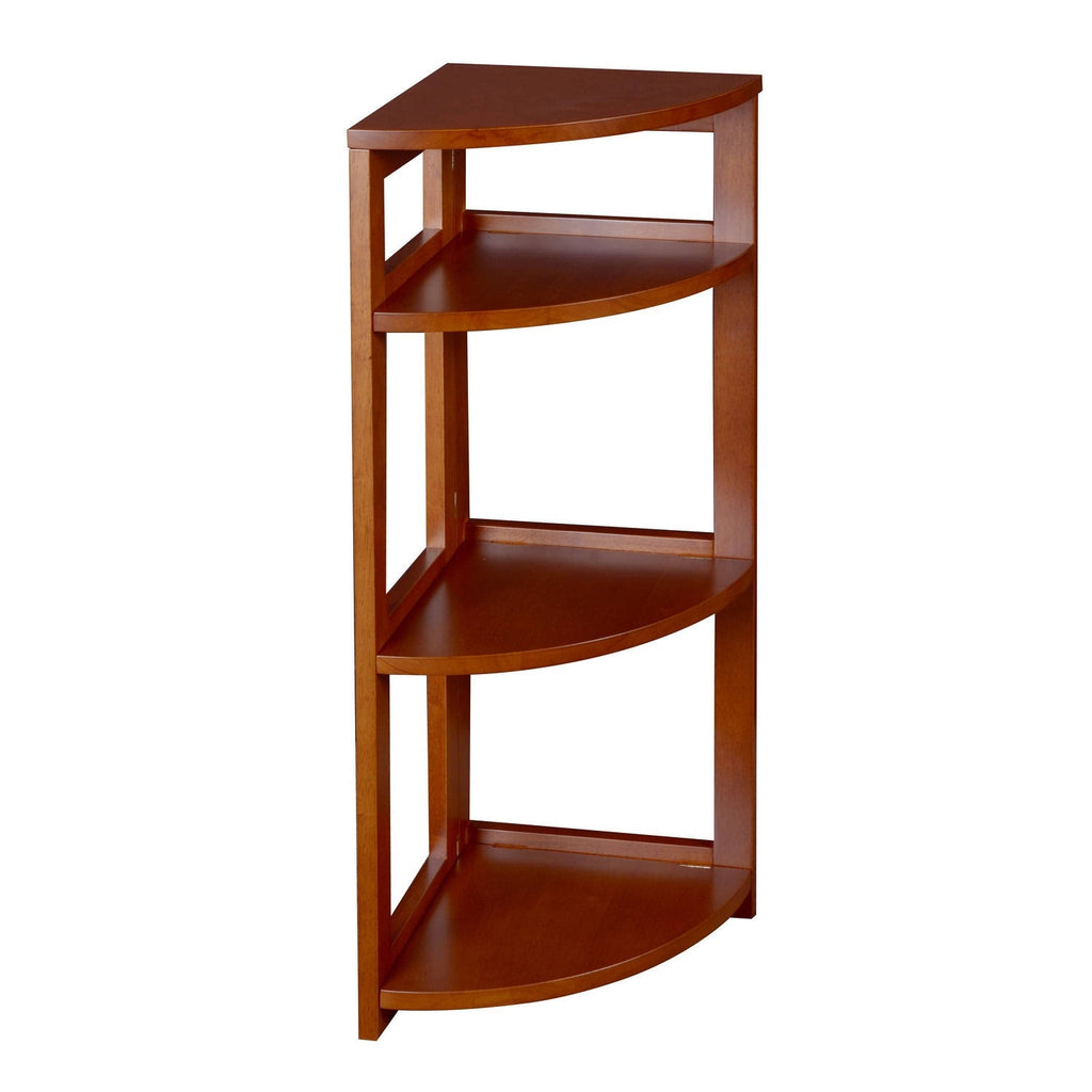 Cherry High Corner Folding Bookcase B7824