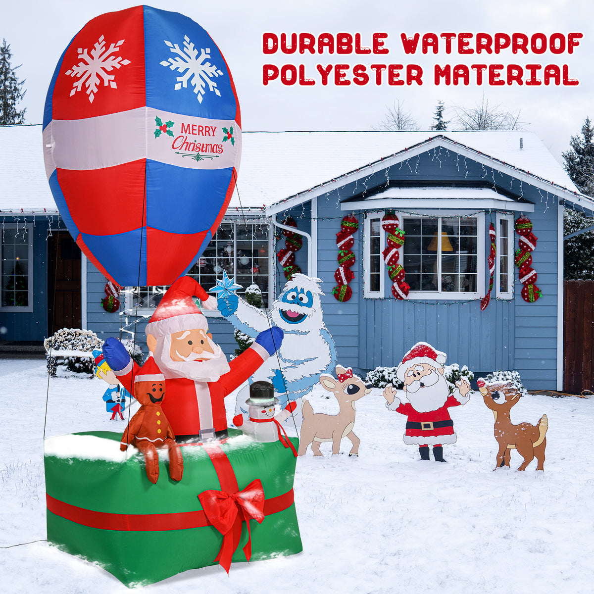 LED Lighted Santa Christmas Inflatables Yard Decoration Z5450