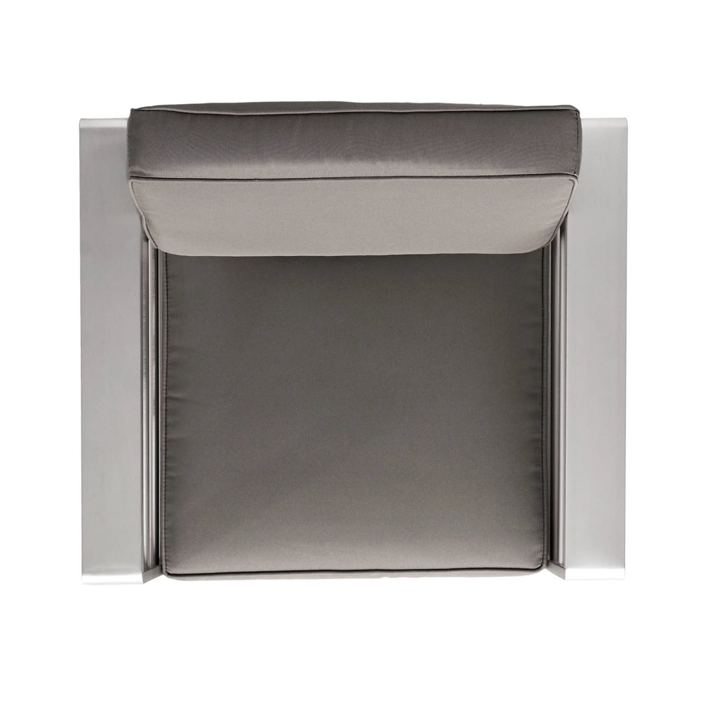 Gray Aluminum Outdoor Club Chairs with Side Table S404894