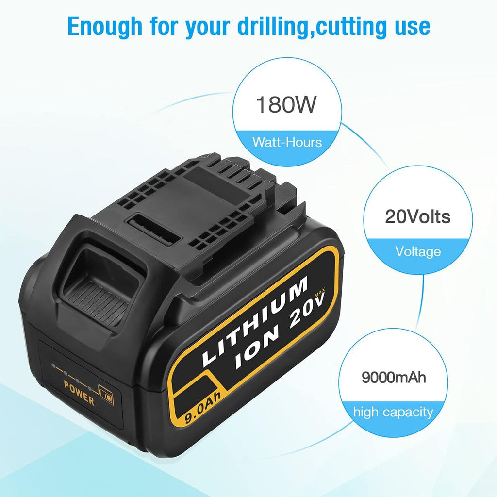 20V 9.0Ah Replacement Battery Pack of 2 X804