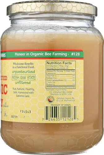 Certified Organic Raw Unprocessed Unpasteurized Honey 32oz Pack of 2 U3088