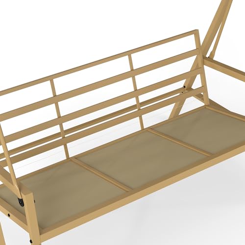 3-Seat Outdoor Porch Swing with Stand and Adjustable Canopy M911830