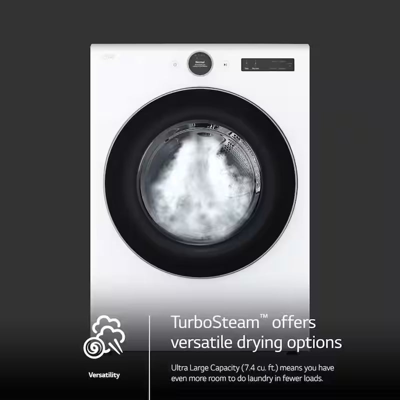 7.4 cu. ft. Vented Stackable Smart Gas Dryer in White O437